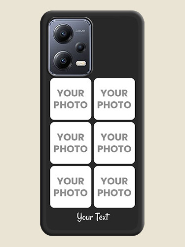 Custom Floral Art with 6 Image Holder on Photo on Space Black Soft Matte Mobile Case - Xiaomi Redmi Note 12 Pro Plus 5G - alternate view