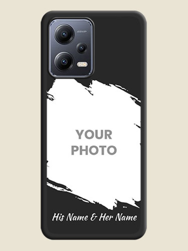 Custom Grunge Brush Strokes on Photo on Space Black Soft Matte Back Cover - Xiaomi Redmi Note 12 Pro Plus 5G - alternate view