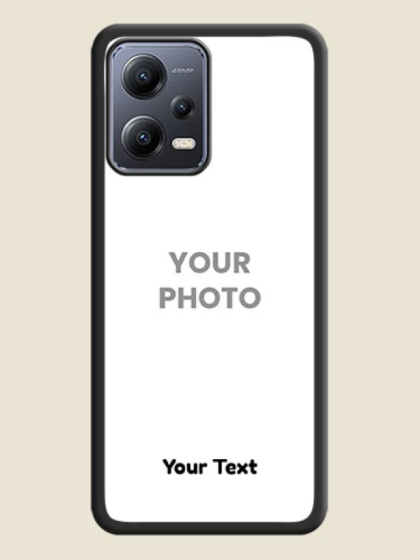 Custom Full Single Pic Upload With Text On Space Black Personalized Soft Matte Phone Covers -Xiaomi Redmi Note 12 Pro Plus 5G - alternate view