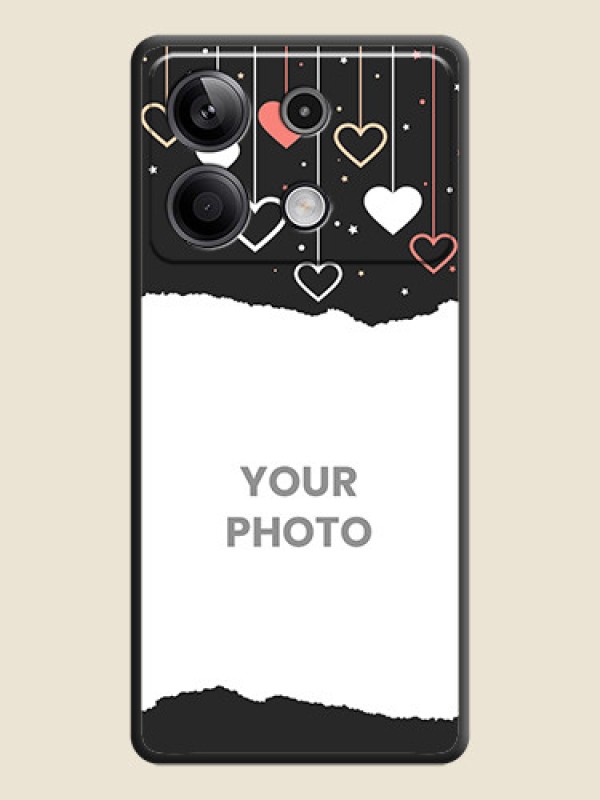 Custom Love Hangings with Splash Wave Picture on Space Black Custom Soft Matte Phone Back Cover - Redmi Note 13 5G - alternate view