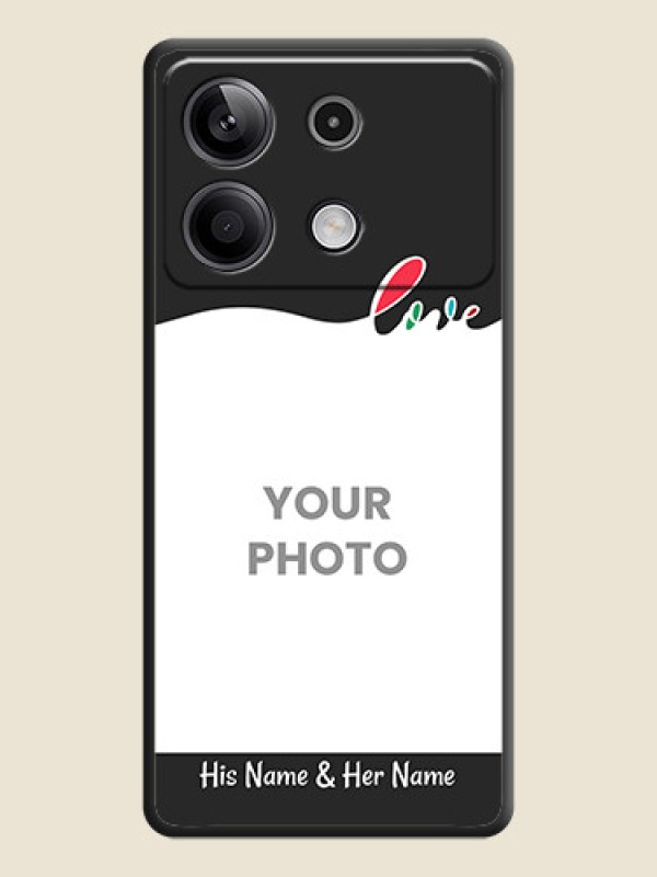 Custom Fall in Love Pattern with Picture - Photo on Space Black Soft Matte Mobile Case - Redmi Note 13 5G - alternate view