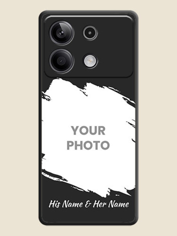 Custom Grunge Brush Strokes - Photo on Space Black Soft Matte Back Cover - Redmi Note 13 5G - alternate view