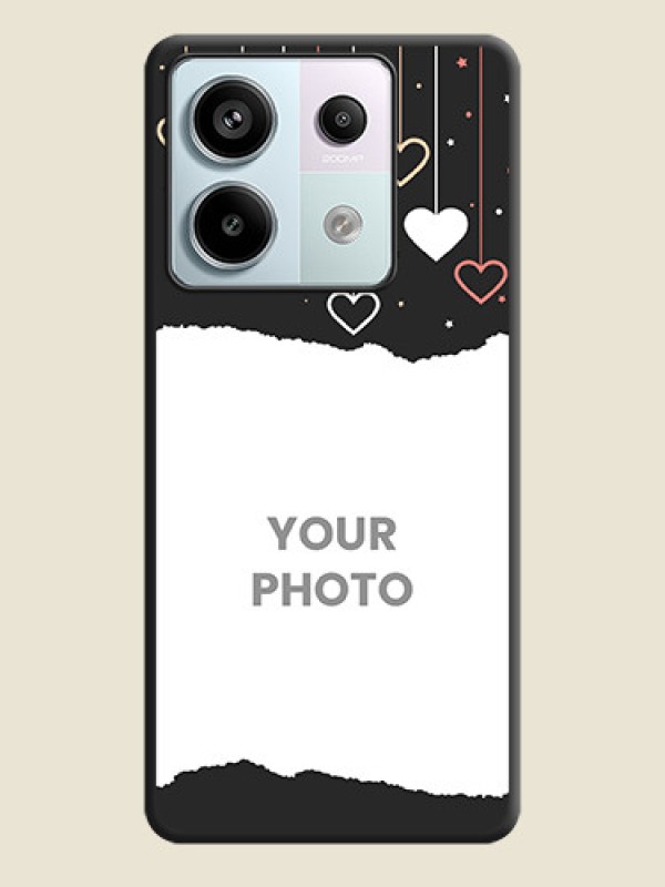 Custom Love Hangings with Splash Wave Picture on Space Black Custom Soft Matte Phone Back Cover - Redmi Note 13 Pro 5G - alternate view