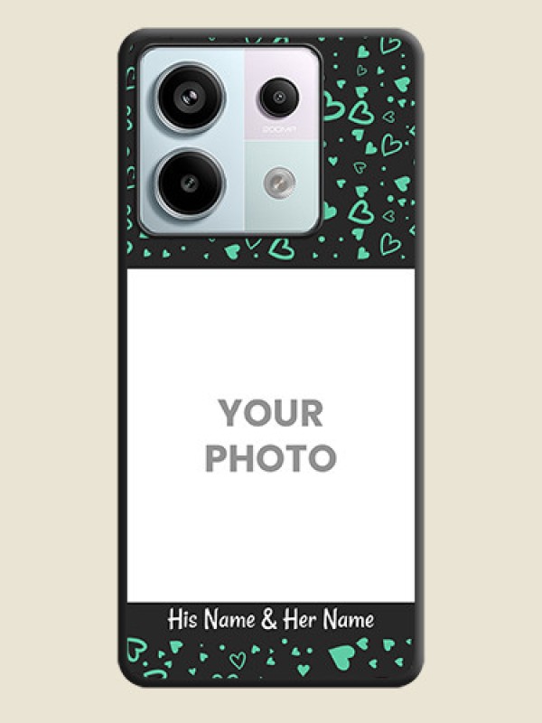 Custom Sea Green Indefinite Love Pattern - Photo on Space Black Soft Matte Mobile Cover - Redmi Note 13 Pro 5G - alternate view