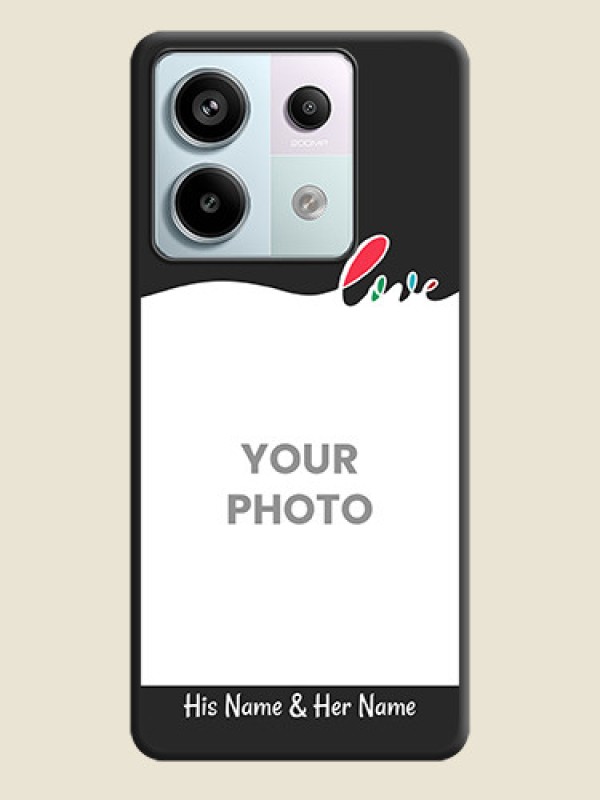 Custom Fall in Love Pattern with Picture - Photo on Space Black Soft Matte Mobile Case - Redmi Note 13 Pro 5G - alternate view