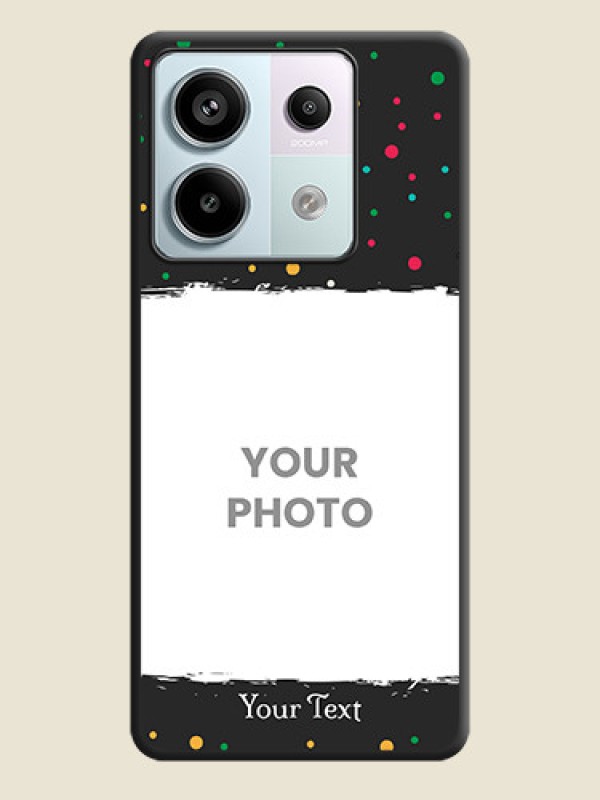 Custom Multicolor Dotted Pattern with Text on Space Black Custom Soft Matte Phone Back Cover - Redmi Note 13 Pro 5G - alternate view