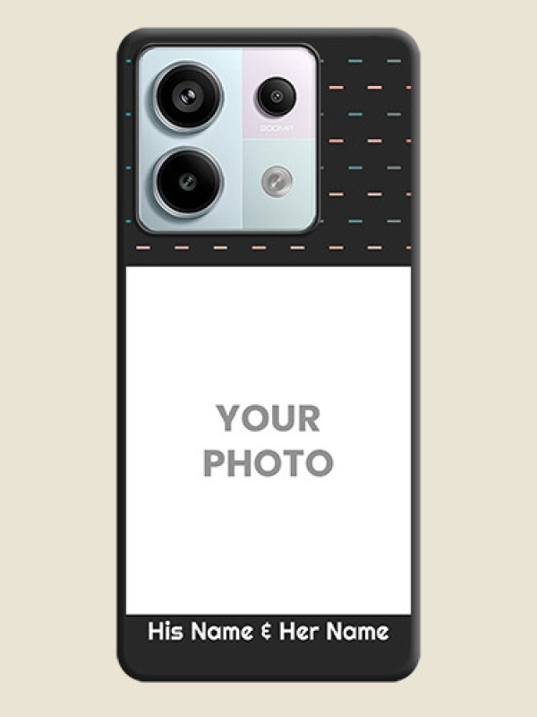 Custom Line Pattern Design with Text on Space Black Custom Soft Matte Phone Back Cover - Redmi Note 13 Pro 5G - alternate view