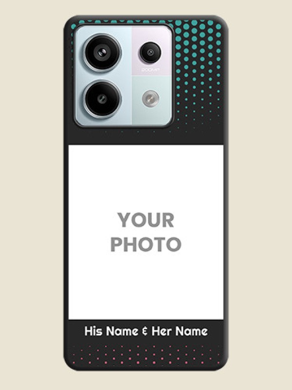 Custom Faded Dots with Grunge Photo Frame and Text on Space Black Custom Soft Matte Phone Cases - Redmi Note 13 Pro 5G - alternate view