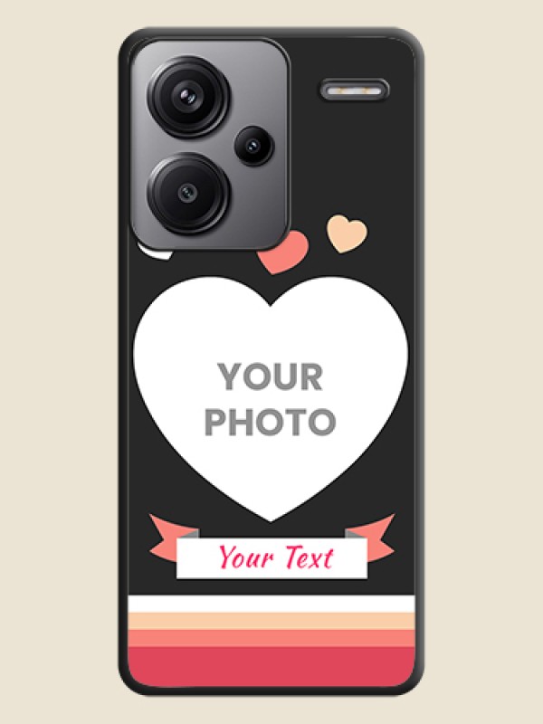 Custom Love Shaped Photo with Colorful Stripes On Space Black Custom Soft Matte Mobile Back Cover - Redmi Note 13 Pro Plus 5G - alternate view