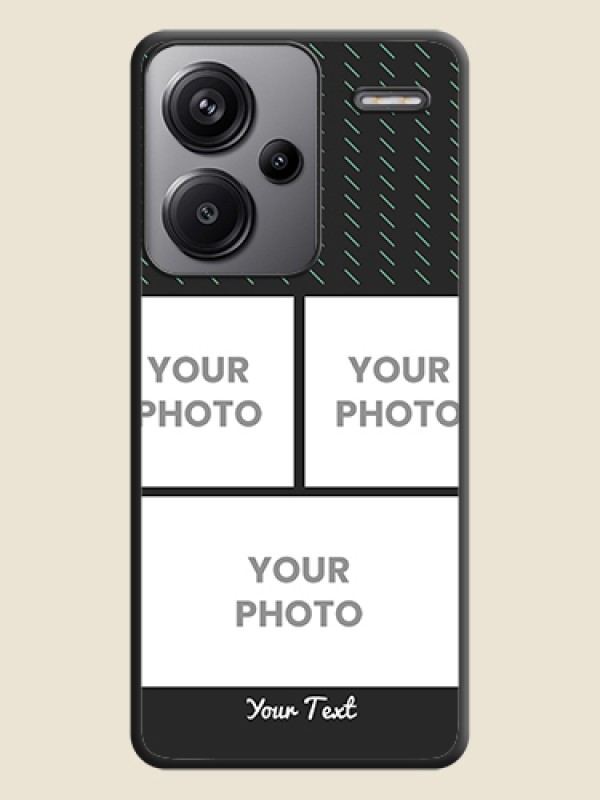 Custom Cross Dotted Pattern with 2 Image Holder On Space Black Custom Soft Matte Mobile Back Cover - Redmi Note 13 Pro Plus 5G - alternate view