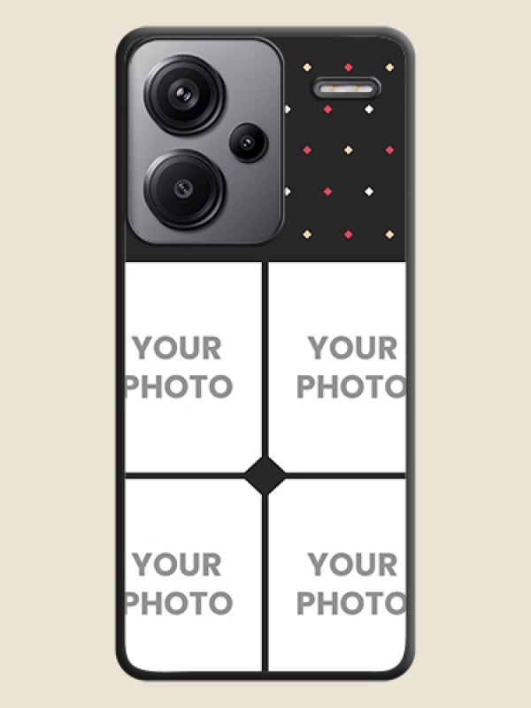Custom Multicolor Dotted Pattern with 4 Image Holder On Space Black Custom Soft Matte Mobile Back Cover - Redmi Note 13 Pro Plus 5G - alternate view