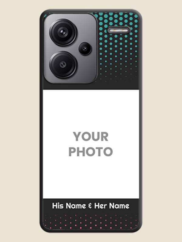 Custom Faded Dots with Grunge Photo Frame and Text On Space Black Custom Soft Matte Mobile Back Cover - Redmi Note 13 Pro Plus 5G - alternate view