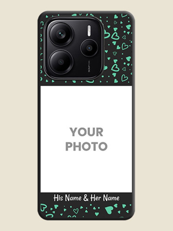Custom Sea Green Indefinite Love Pattern on Photo On Space Black Custom Soft Matte Mobile Back Cover - Redmi Note 14 5G - alternate view