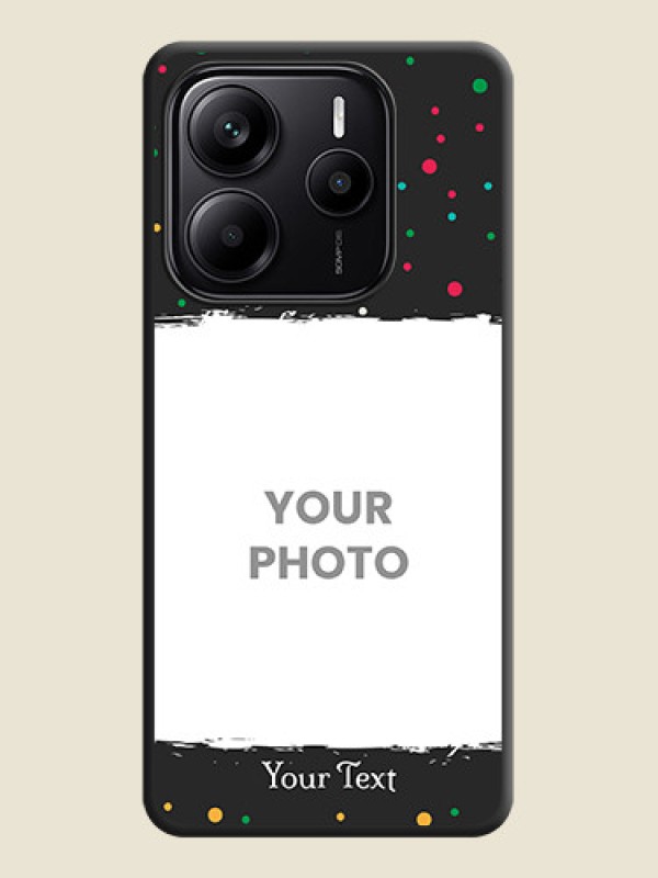 Custom Multicolor Dotted Pattern with Text On Space Black Custom Soft Matte Mobile Back Cover - Redmi Note 14 5G - alternate view