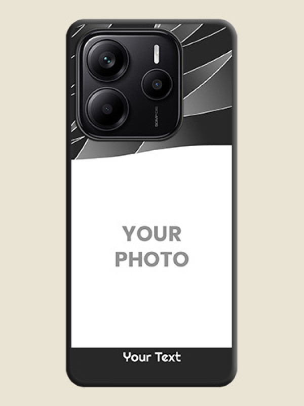 Custom Mixed Wave Lines on Photo On Space Black Custom Soft Matte Mobile Back Cover - Redmi Note 14 5G - alternate view