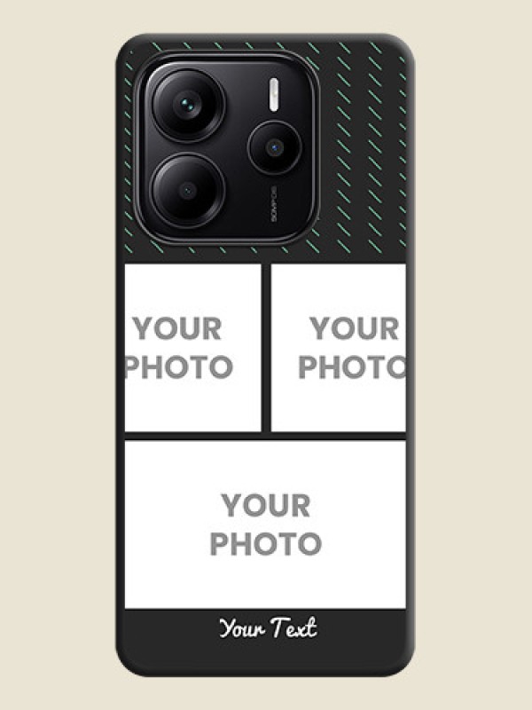 Custom Cross Dotted Pattern with 2 Image Holder On Space Black Custom Soft Matte Mobile Back Cover - Redmi Note 14 5G - alternate view