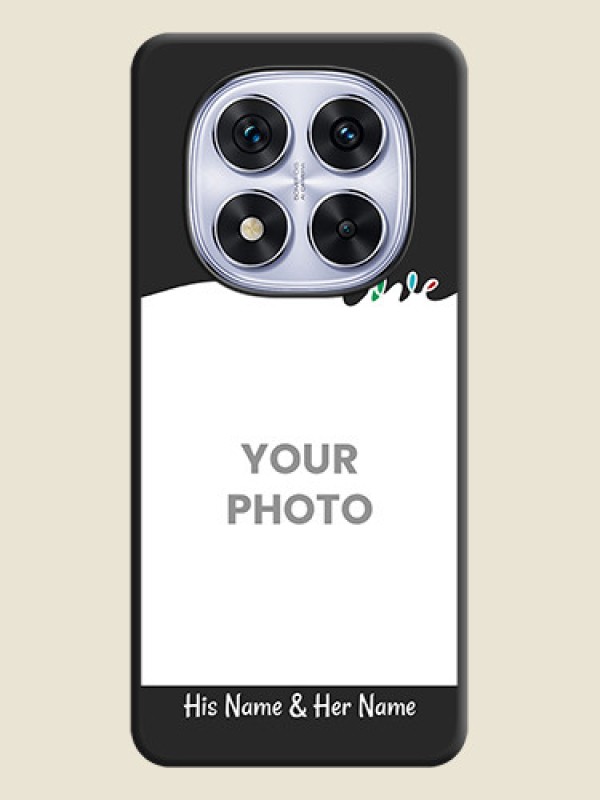 Custom Fall in Love Pattern with Picture on Photo On Space Black Custom Soft Matte Mobile Back Cover - Redmi Note 14 Pro 5G - alternate view