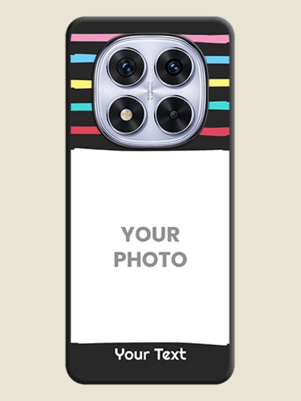 Custom Multicolor Lines with Image On Space Black Custom Soft Matte Mobile Back Cover - Redmi Note 14 Pro 5G - alternate view