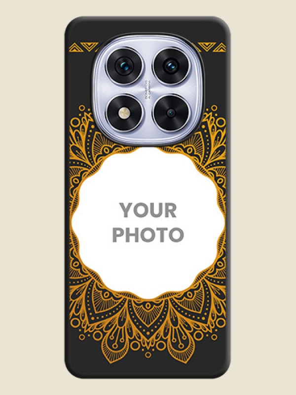 Custom Round Image with Floral Design On Space Black Custom Soft Matte Mobile Back Cover - Redmi Note 14 Pro 5G - alternate view