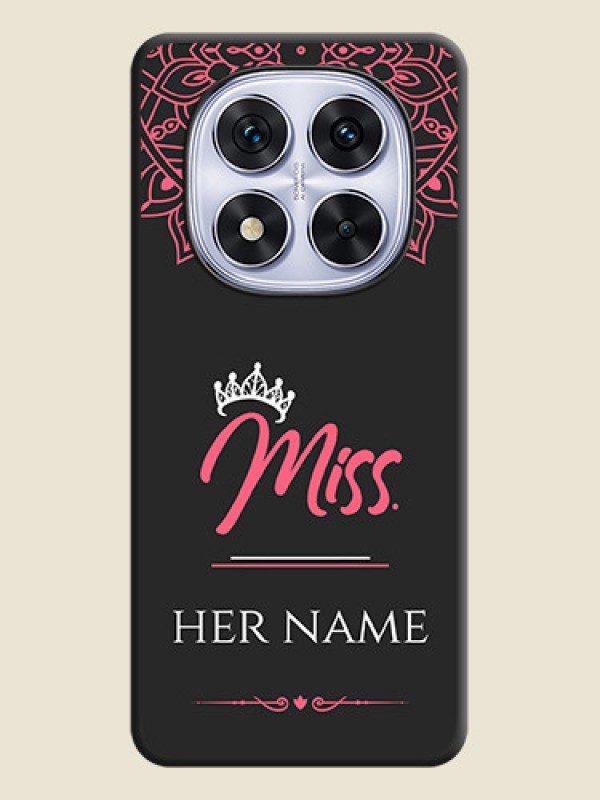 Custom Mrs Name with Floral Design On Space Black Custom Soft Matte Mobile Back Cover - Redmi Note 14 Pro 5G - alternate view