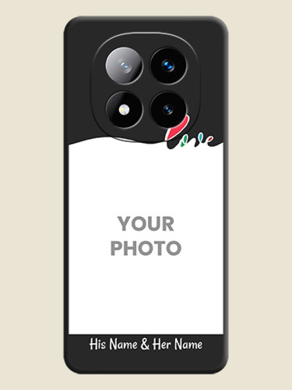 Custom Fall in Love Pattern with Picture on Photo On Space Black Custom Soft Matte Mobile Back Cover - Redmi Note 14 Pro Plus 5G - alternate view