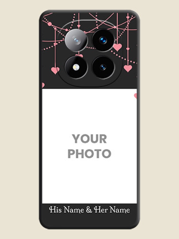 Custom Pink Love Hangings with Text On Space Black Custom Soft Matte Mobile Back Cover - Redmi Note 14 Pro Plus 5G - alternate view