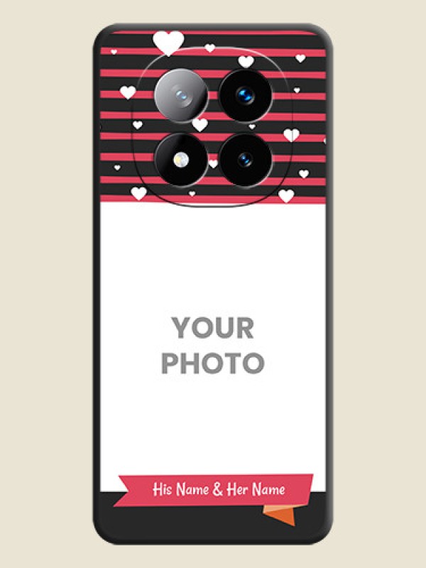 Custom White Color Love Symbols with Pink Lines Pattern On Space Black Custom Soft Matte Mobile Back Cover - Redmi Note 14 Pro Plus 5G - alternate view