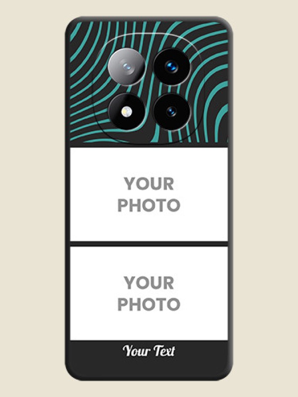 Custom Wave Pattern with 2 Image Holder On Space Black Custom Soft Matte Mobile Back Cover - Redmi Note 14 Pro Plus 5G - alternate view