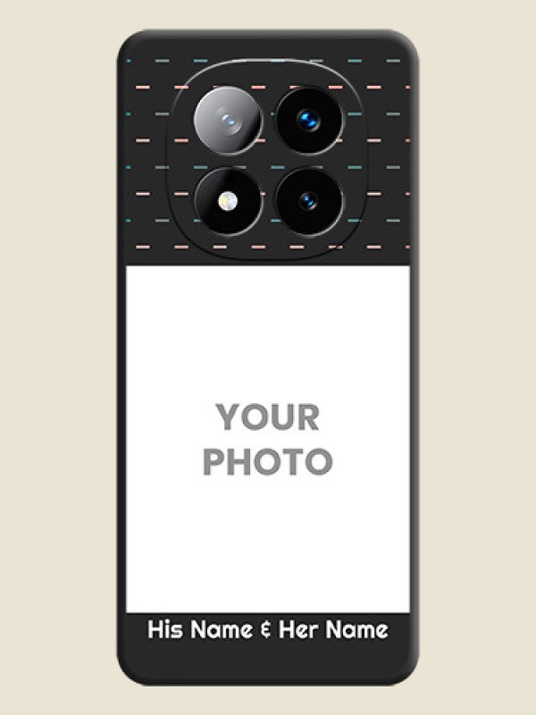 Custom Line Pattern Design with Text On Space Black Custom Soft Matte Mobile Back Cover - Redmi Note 14 Pro Plus 5G - alternate view