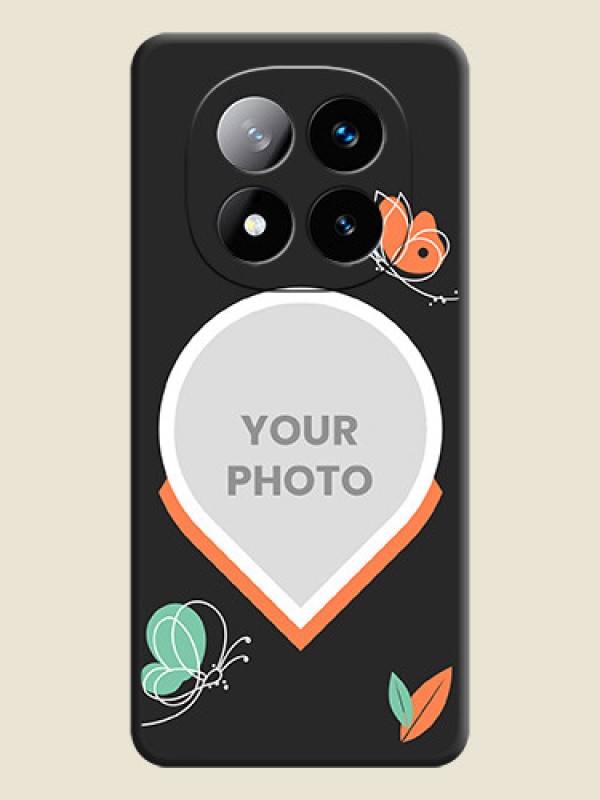 Custom Upload Pic With Simple Butterly Design On Space Black Custom Soft Matte Mobile Back Cover - Redmi Note 14 Pro Plus 5G - alternate view