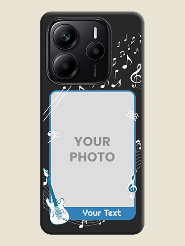 Custom Musical Theme Design with Text on Photo On Space Black Custom Soft Matte Mobile Back Cover - Redmi Note 14 SE 5G - alternate view