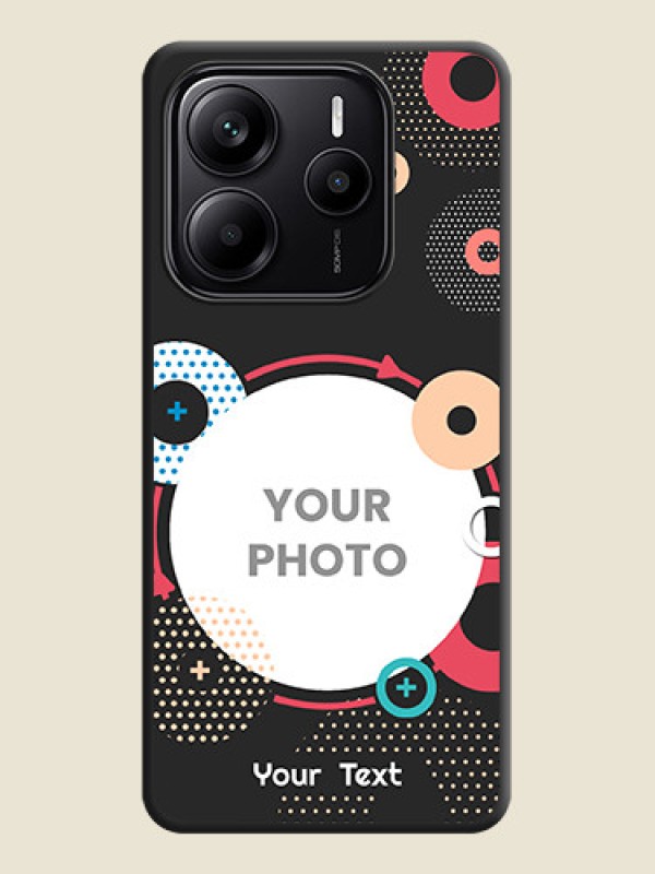 Custom Multicoloured Round Image On Space Black Custom Soft Matte Mobile Back Cover - Redmi Note 14 SE 5G - alternate view