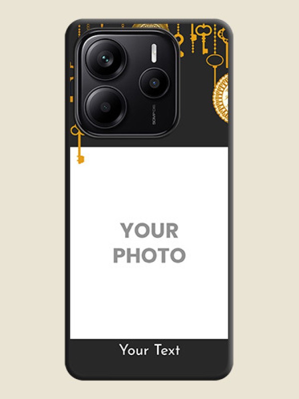 Custom Decorative Design with Text On Space Black Custom Soft Matte Mobile Back Cover - Redmi Note 14 SE 5G - alternate view