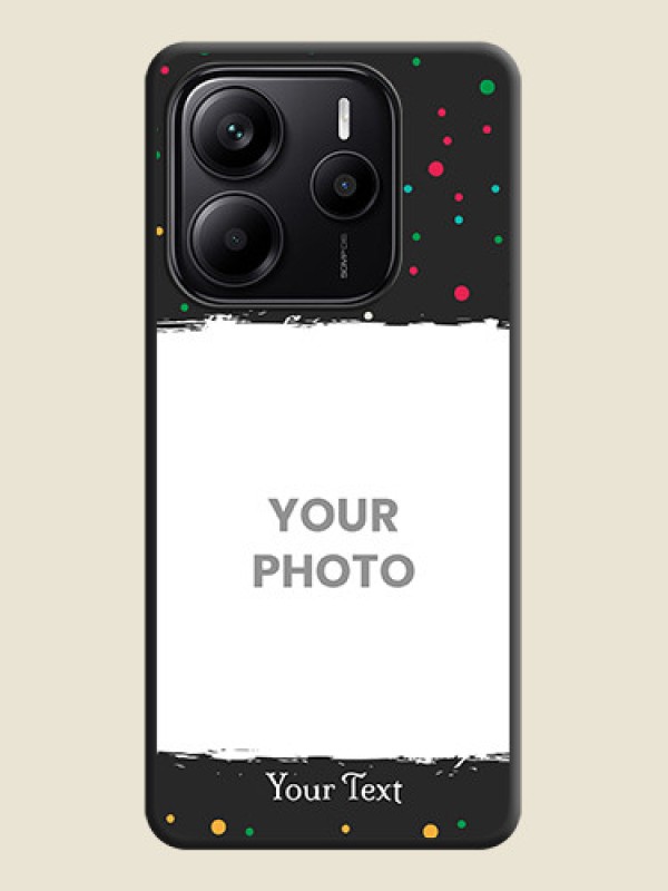 Custom Multicolor Dotted Pattern with Text On Space Black Custom Soft Matte Mobile Back Cover - Redmi Note 14 SE 5G - alternate view
