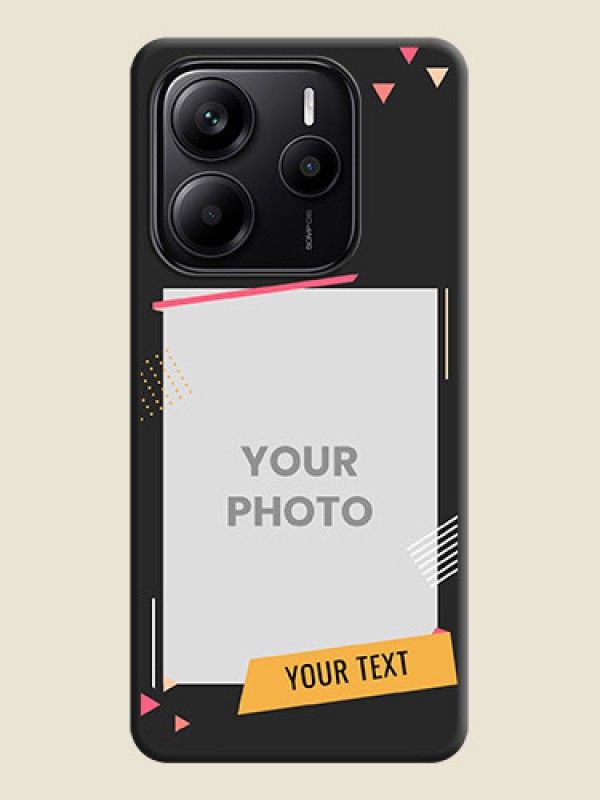 Custom Photo Frame with Triangle Small Dots on Photo On Space Black Custom Soft Matte Mobile Back Cover - Redmi Note 14 SE 5G - alternate view