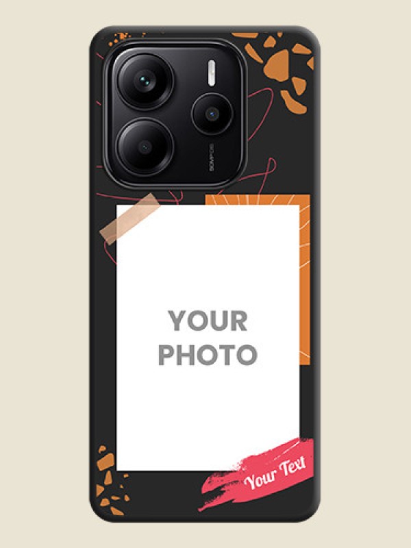 Custom Orange Photo Frame On Space Black Custom Soft Matte Mobile Back Cover - Redmi Note 14 SE 5G - alternate view