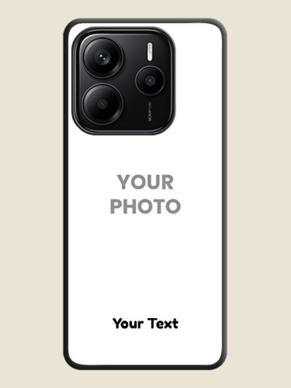 Custom Full Single Pic Upload With Text On Space Black Custom Soft Matte Mobile Back Cover - Redmi Note 14 SE 5G - alternate view