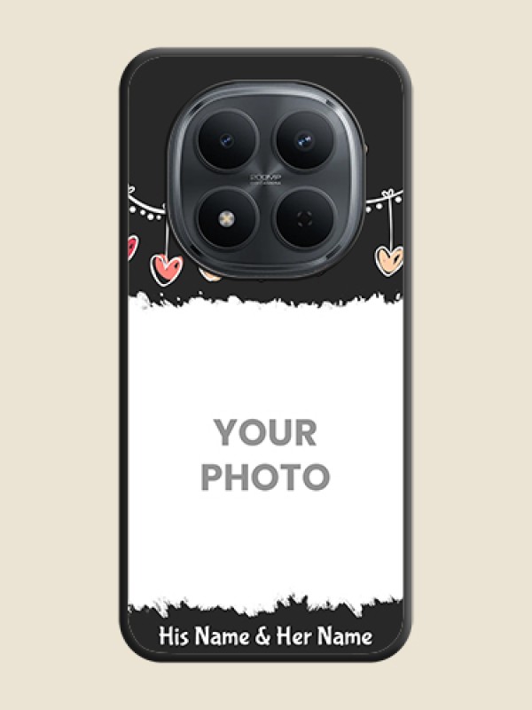 Custom Pink Love Hangings with Name On Space Black Custom Soft Matte Mobile Back Cover - Xiaomi Redmi Note 15 5G - alternate view