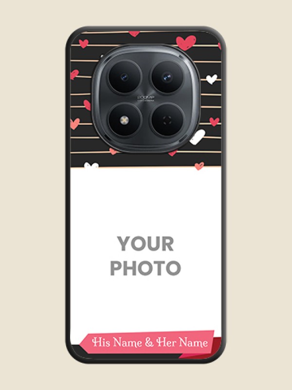 Custom Love Pattern with Name on Pink Ribbon on Photo On Space Black Custom Soft Matte Mobile Back Cover - Xiaomi Redmi Note 15 5G - alternate view