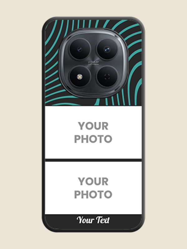 Custom Wave Pattern with 2 Image Holder On Space Black Custom Soft Matte Mobile Back Cover - Xiaomi Redmi Note 15 5G - alternate view