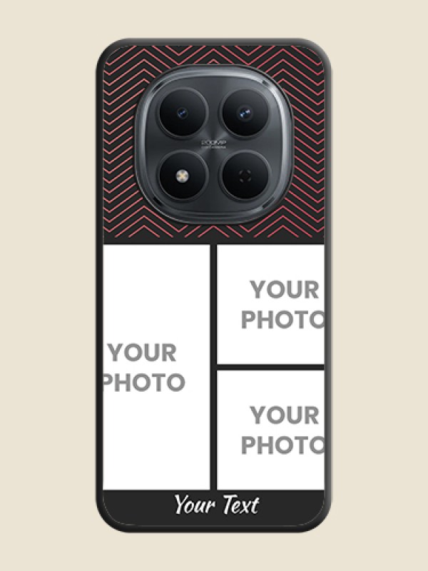 Custom Wave Pattern with 3 Image Holder On Space Black Custom Soft Matte Mobile Back Cover - Xiaomi Redmi Note 15 5G - alternate view