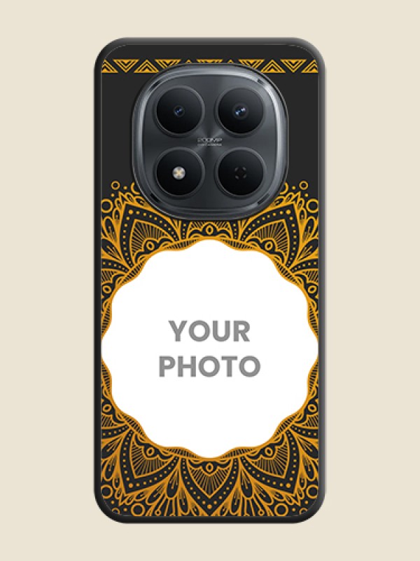 Custom Round Image with Floral Design On Space Black Custom Soft Matte Mobile Back Cover - Xiaomi Redmi Note 15 5G - alternate view