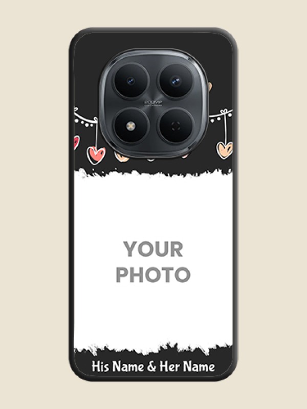Custom Pink Love Hangings with Name On Space Black Custom Soft Matte Mobile Back Cover - Xiaomi Redmi Note 15 Pro 5G - alternate view