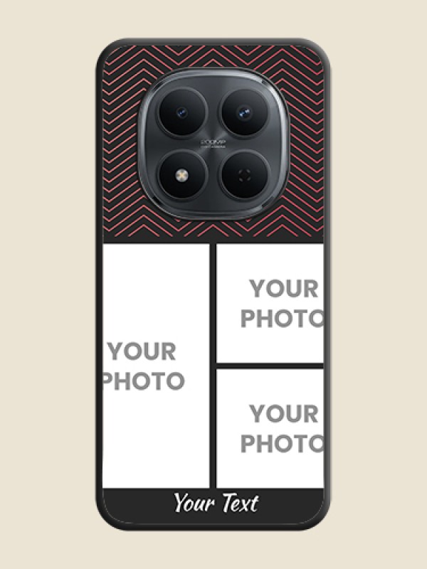 Custom Wave Pattern with 3 Image Holder On Space Black Custom Soft Matte Mobile Back Cover - Xiaomi Redmi Note 15 Pro 5G - alternate view
