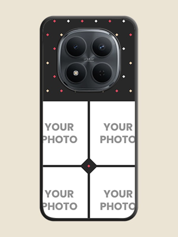 Custom Multicolor Dotted Pattern with 4 Image Holder On Space Black Custom Soft Matte Mobile Back Cover - Xiaomi Redmi Note 15 Pro 5G - alternate view