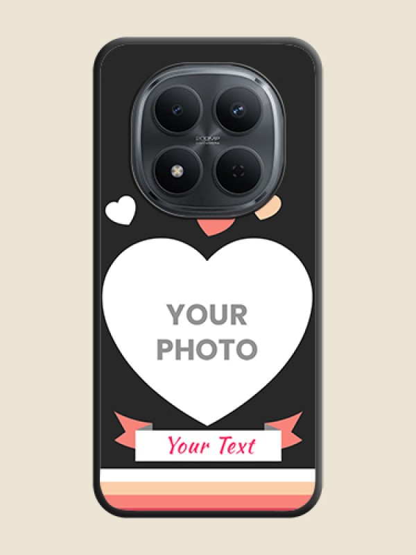Custom Love Shaped Photo with Colorful Stripes On Space Black Custom Soft Matte Mobile Back Cover - Xiaomi Redmi Note 15 Pro Plus 5G - alternate view