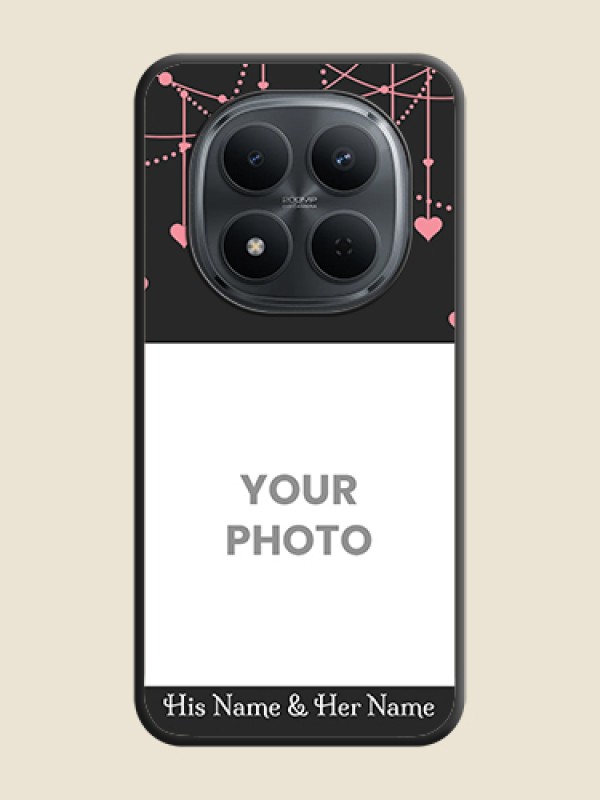 Custom Pink Love Hangings with Text On Space Black Custom Soft Matte Mobile Back Cover - Xiaomi Redmi Note 15 Pro Plus 5G - alternate view