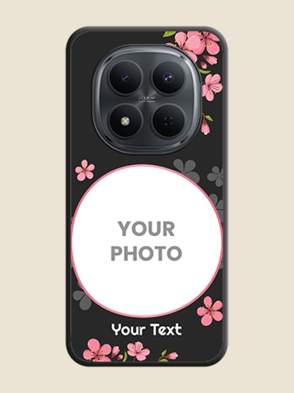 Custom Round Image with Pink Color Floral Design on Photo On Space Black Custom Soft Matte Mobile Back Cover - Xiaomi Redmi Note 15 Pro Plus 5G - alternate view