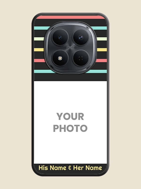 Custom Color Stripes with Photo and Text on Photo On Space Black Custom Soft Matte Mobile Back Cover - Xiaomi Redmi Note 15 Pro Plus 5G - alternate view