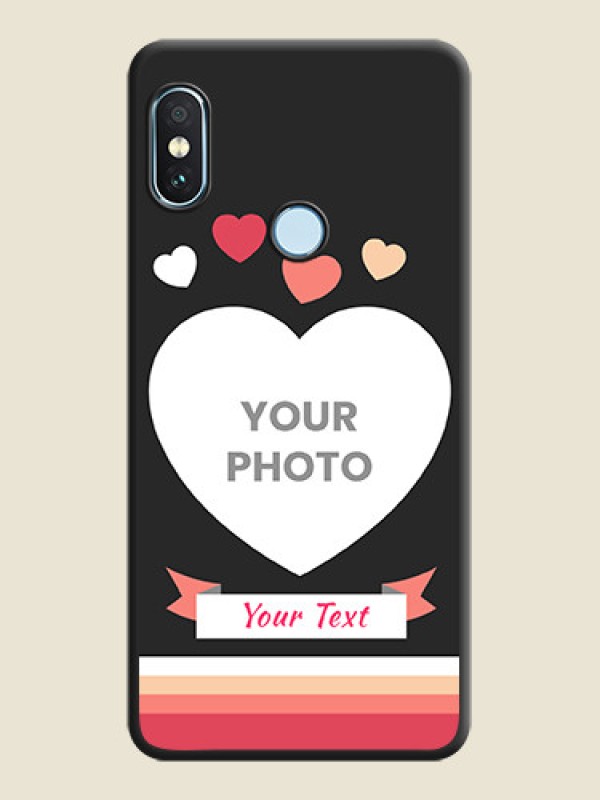 Custom Love Shaped Photo with Colorful Stripes On Space Black Custom Soft Matte Mobile Back Cover - Xiaomi Redmi Note 5 Pro - alternate view